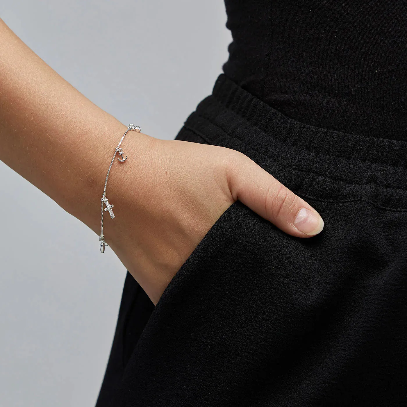 ANET CRYSTAL BRACELET / SILVER