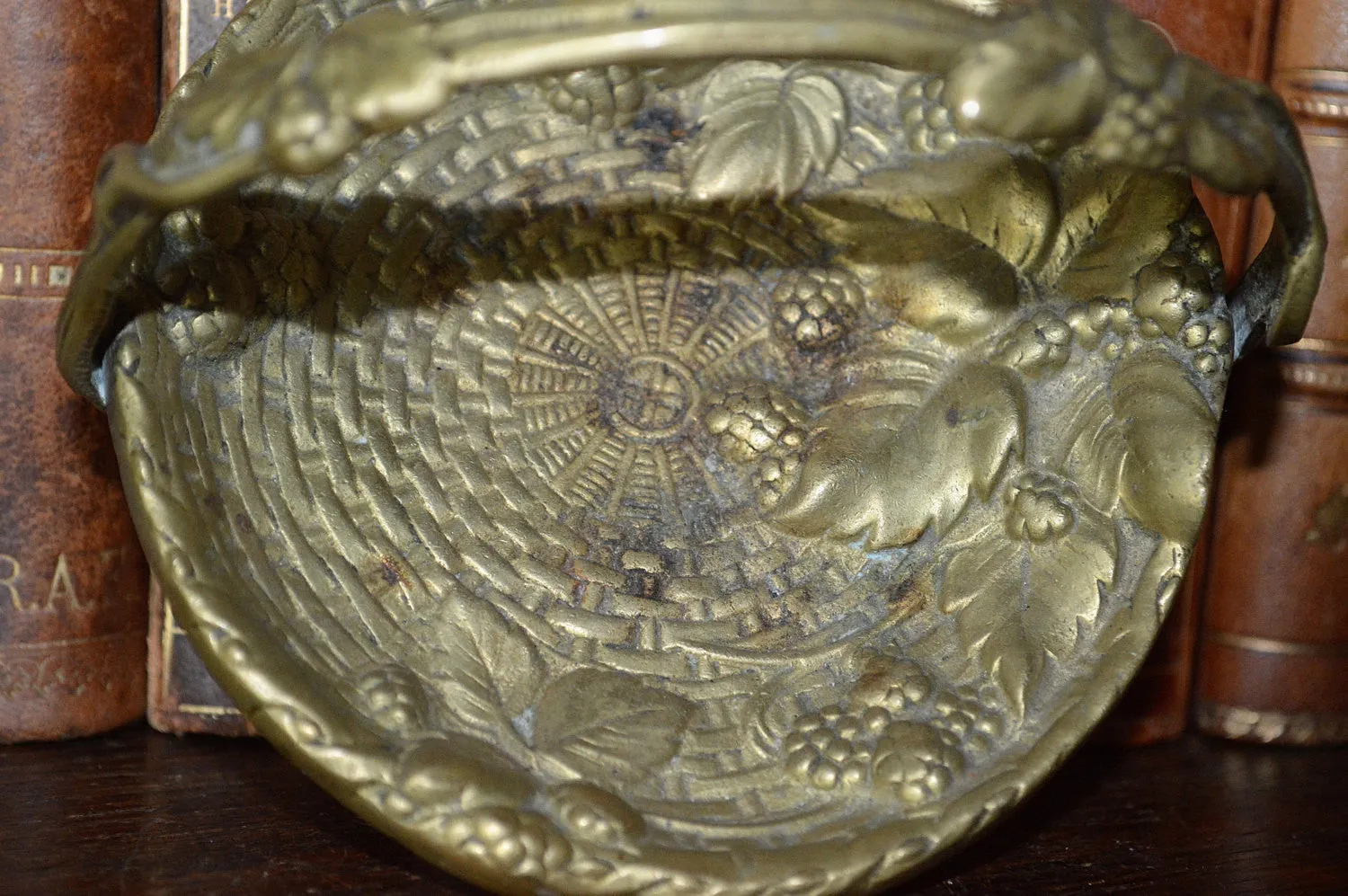 Antique French Ormolu Trinket Dish Decorative Accessory Berries Design