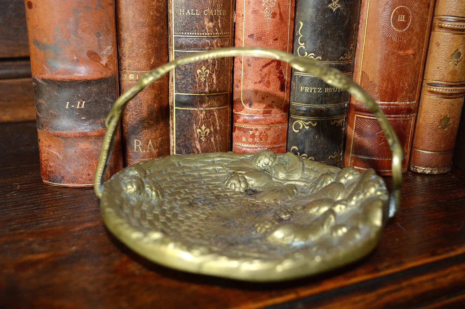 Antique French Ormolu Trinket Dish Decorative Accessory Berries Design