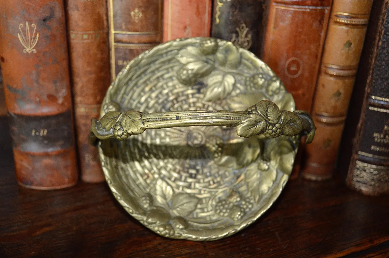 Antique French Ormolu Trinket Dish Decorative Accessory Berries Design