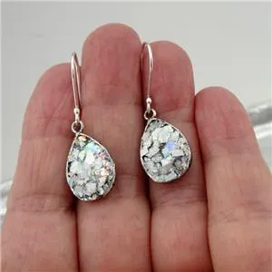 Antique Roman Glass Drop Earrings  Hadar Designers 925 Sterling Silver (as 417515