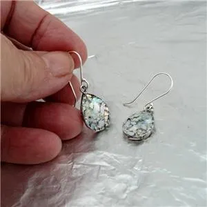Antique Roman Glass Drop Earrings  Hadar Designers 925 Sterling Silver (as 417515