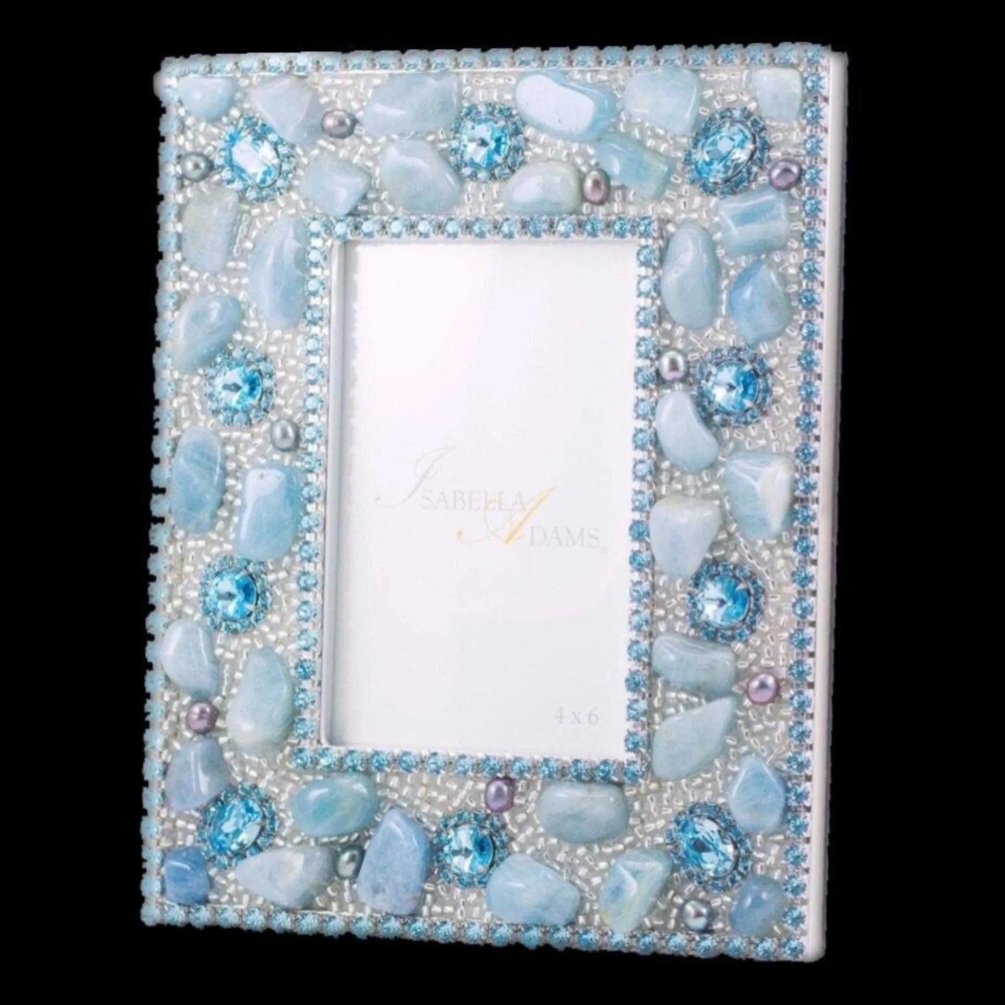 Aquamarine Gemstone 5 x 7 Picture Frame Featuring Premium Crystal