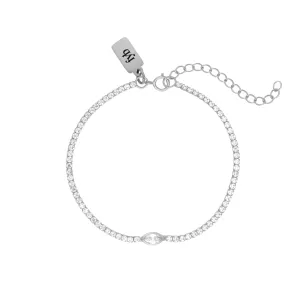 Arya Tennis Bracelet Crystal - Silver