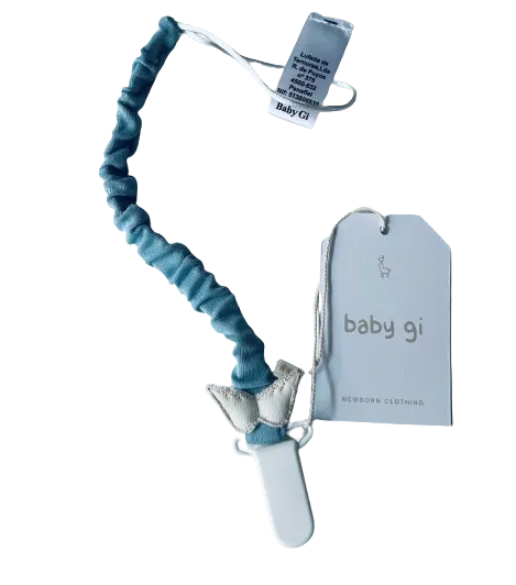 Baby Gi Angel Wings Dummy Clip - Stone Blue