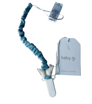 Baby Gi Angel Wings Dummy Clip - Stone Blue