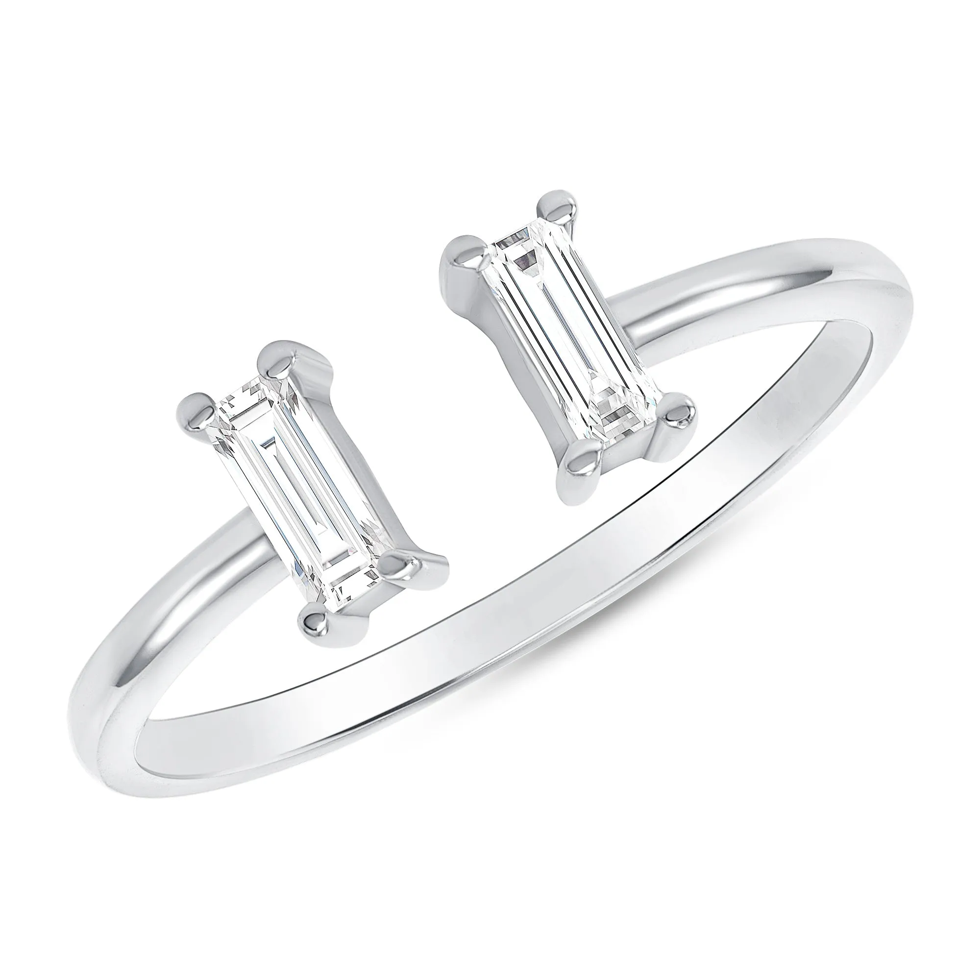 Baguette Diamond Cuff Ring