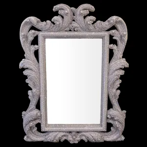 Baroque Style Wall Mirror - Premium Crystals & Freshwater Pearls