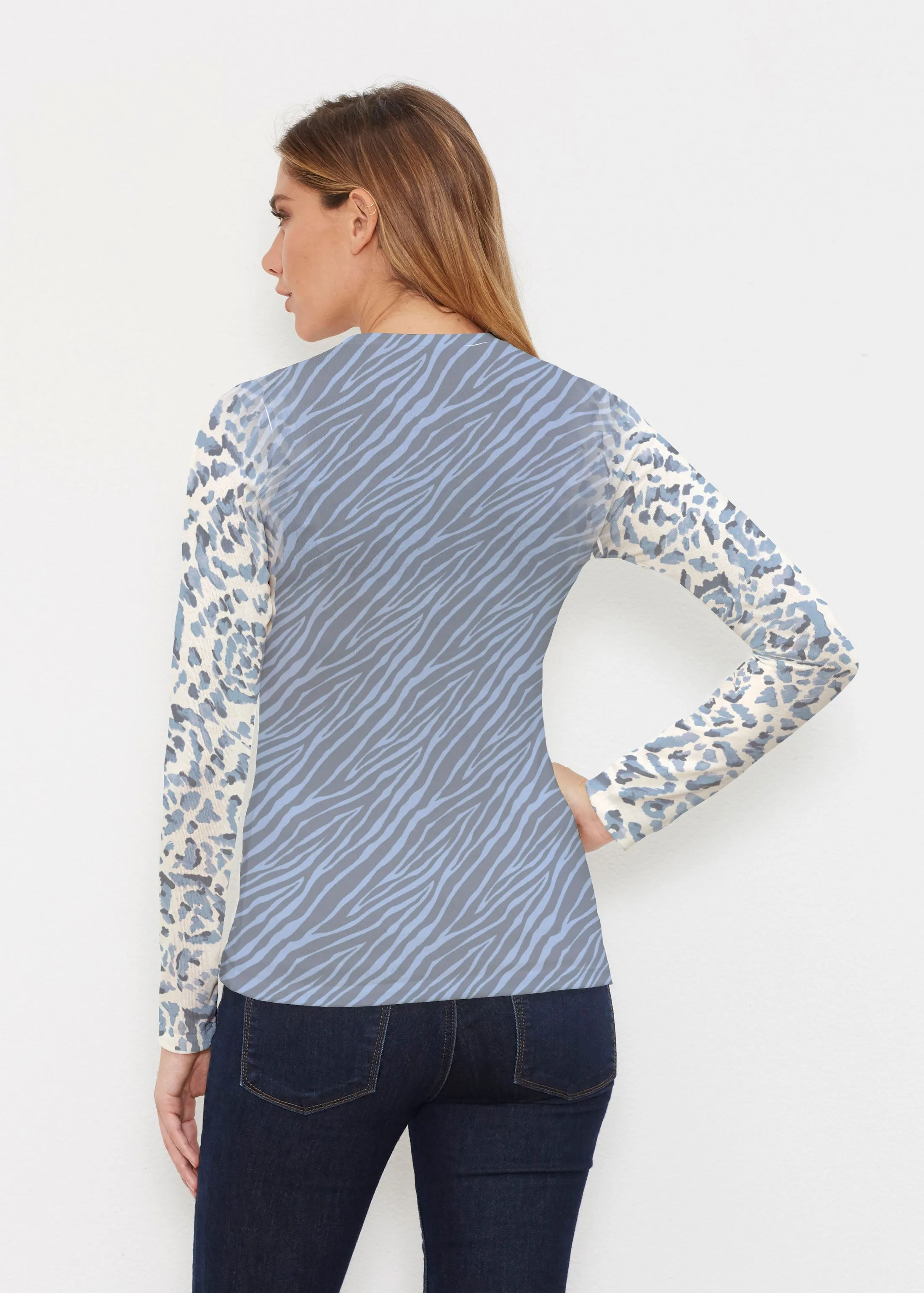 Batik Zebra (7753) ~ Butterknit Long Sleeve V-Neck Top