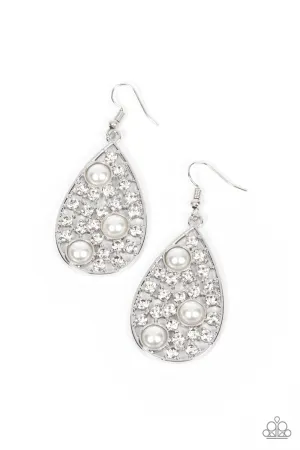 Bauble Burst - White Earring