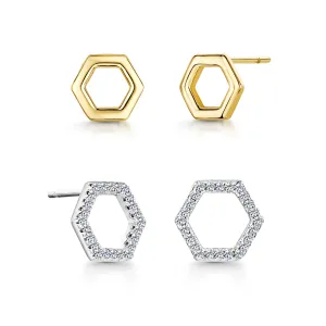 Beatrice Duo Studs - Gold/Rhodium