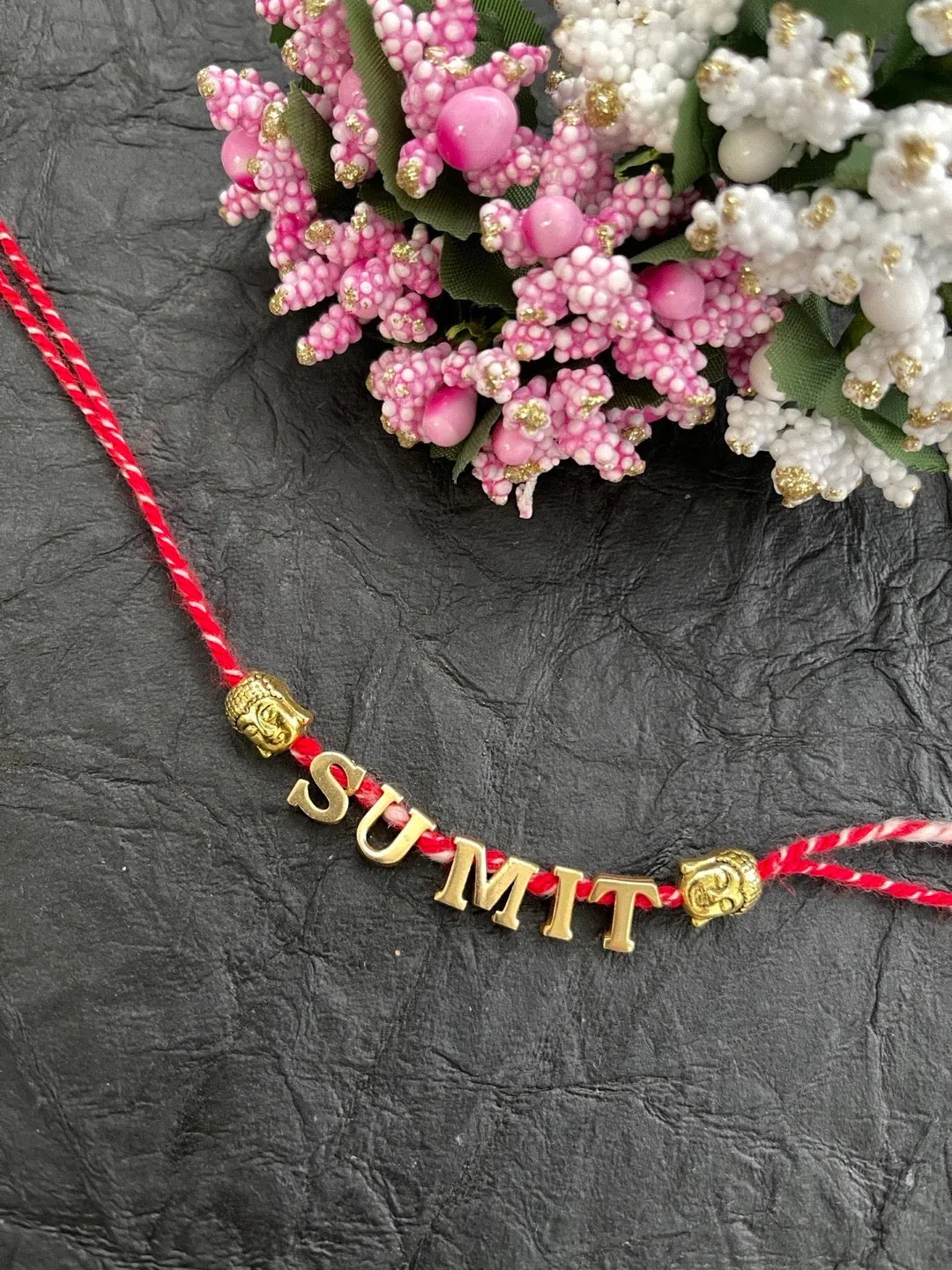 Beautiful Designer Full Name Rakhi Customized/Personalized Letter Charms With Red Thread Rakhi