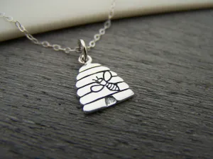 Beehive Tiny Sterling Silver Necklace