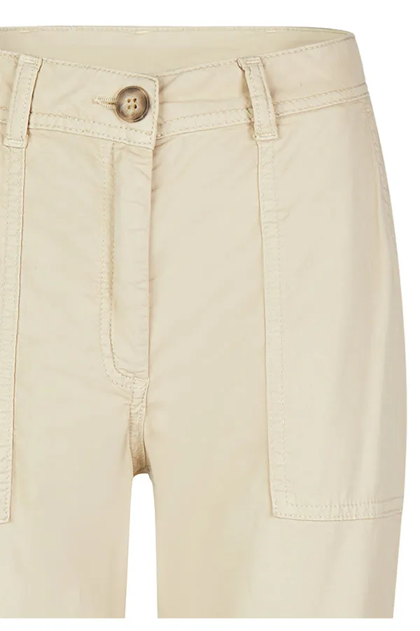 BEIGE ELASTICATED HEM TROUSER