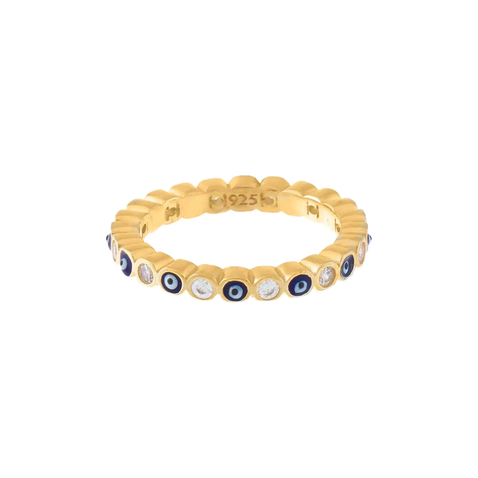Bezel Evil Eye Ring