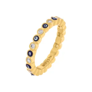 Bezel Evil Eye Ring