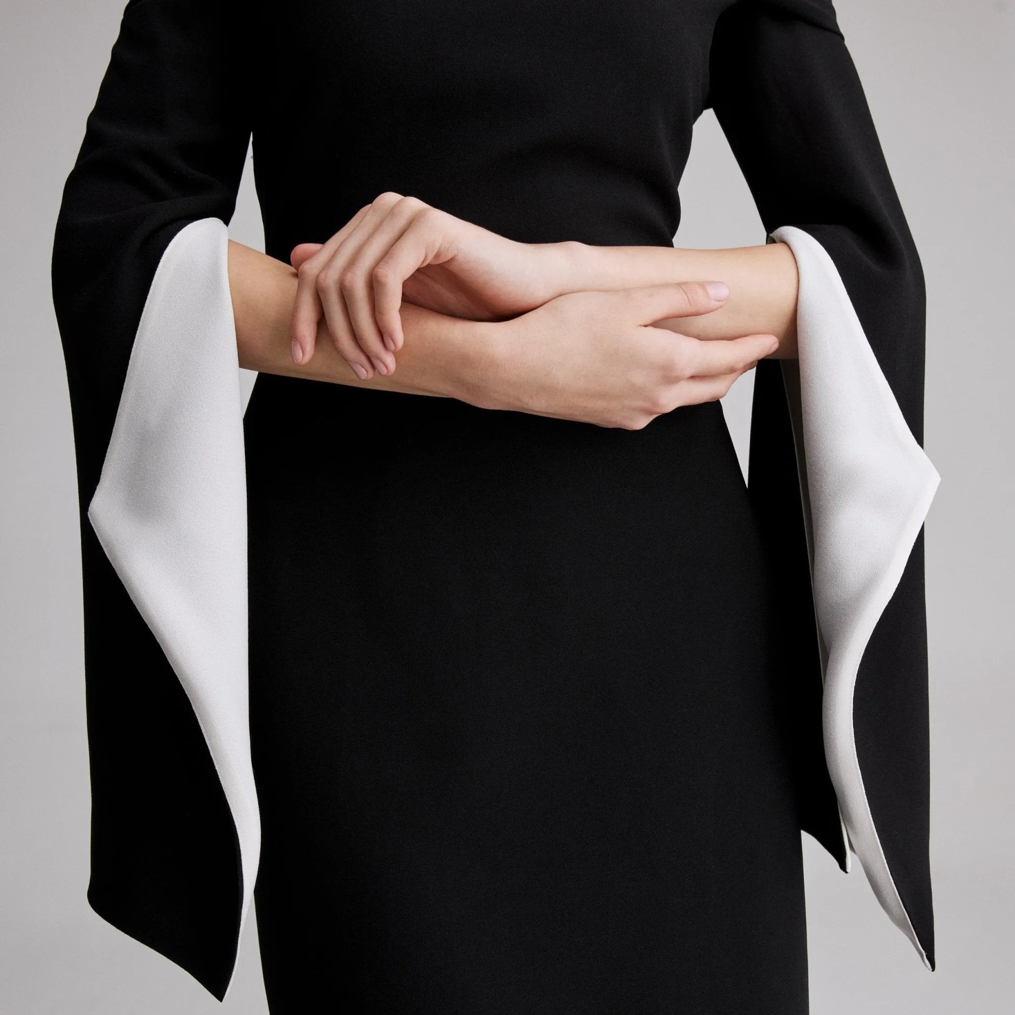 Black Draped Off-Shoulder Crepe Maxi Dress