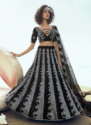 Black Sequins Embroidered Stylish Lehenga Choli