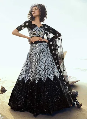 Black Sequins Embroidered Stylish Lehenga Choli