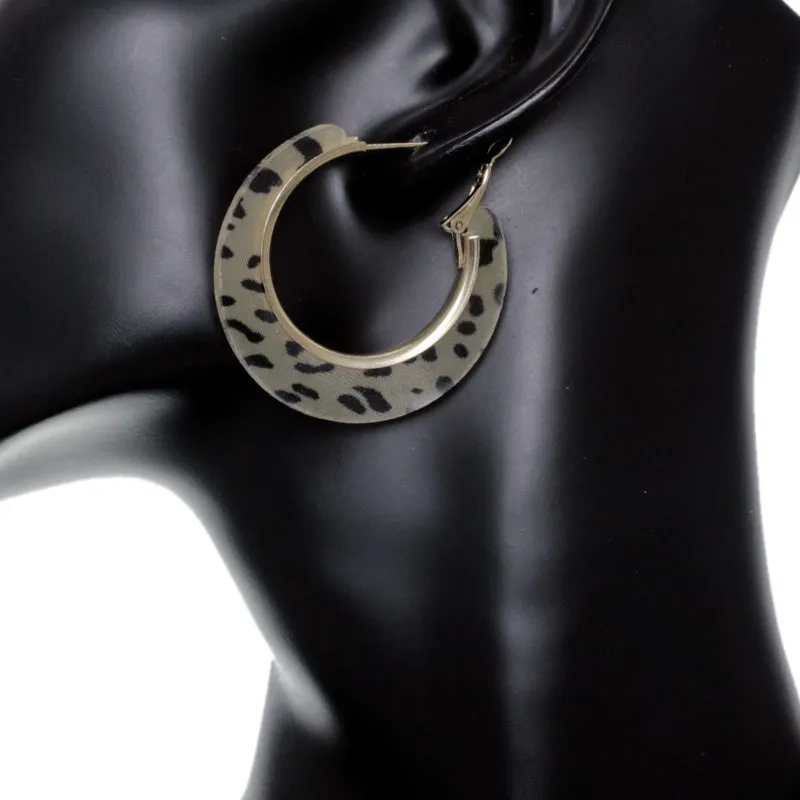 Black Spotted Mini Hoop Earrings