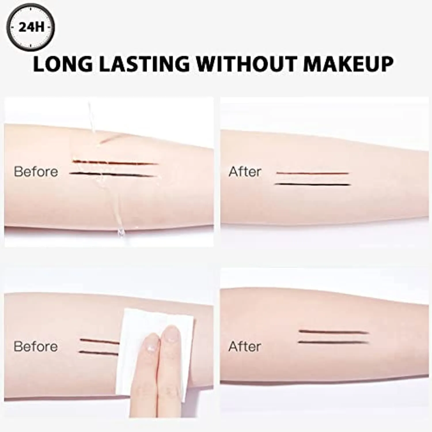 Black/Brown Silicone Eyeliner Tool Set Anti-shake Designlong-lasting Waterproof Eyeliner Guide Wand For Parkinson Patient Beginner