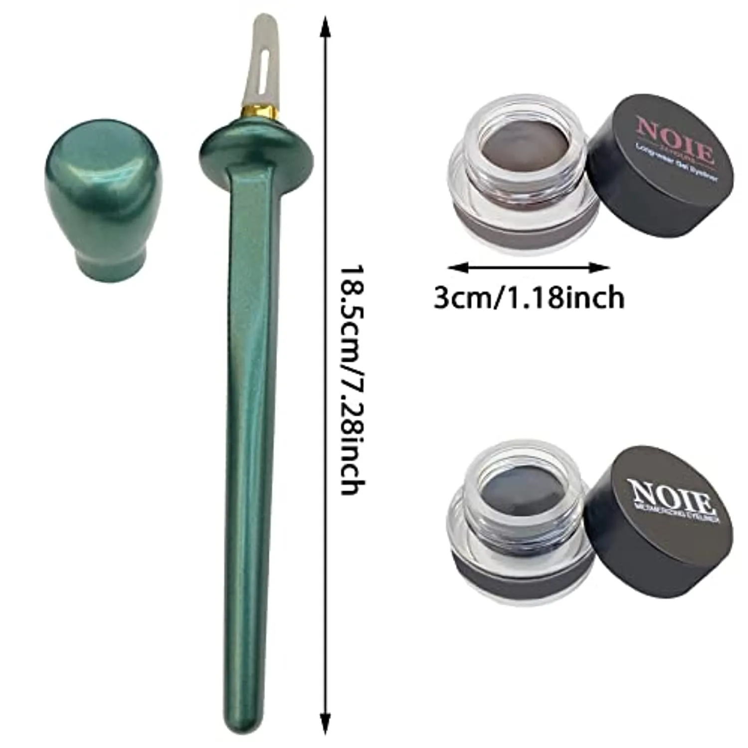 Black/Brown Silicone Eyeliner Tool Set Anti-shake Designlong-lasting Waterproof Eyeliner Guide Wand For Parkinson Patient Beginner