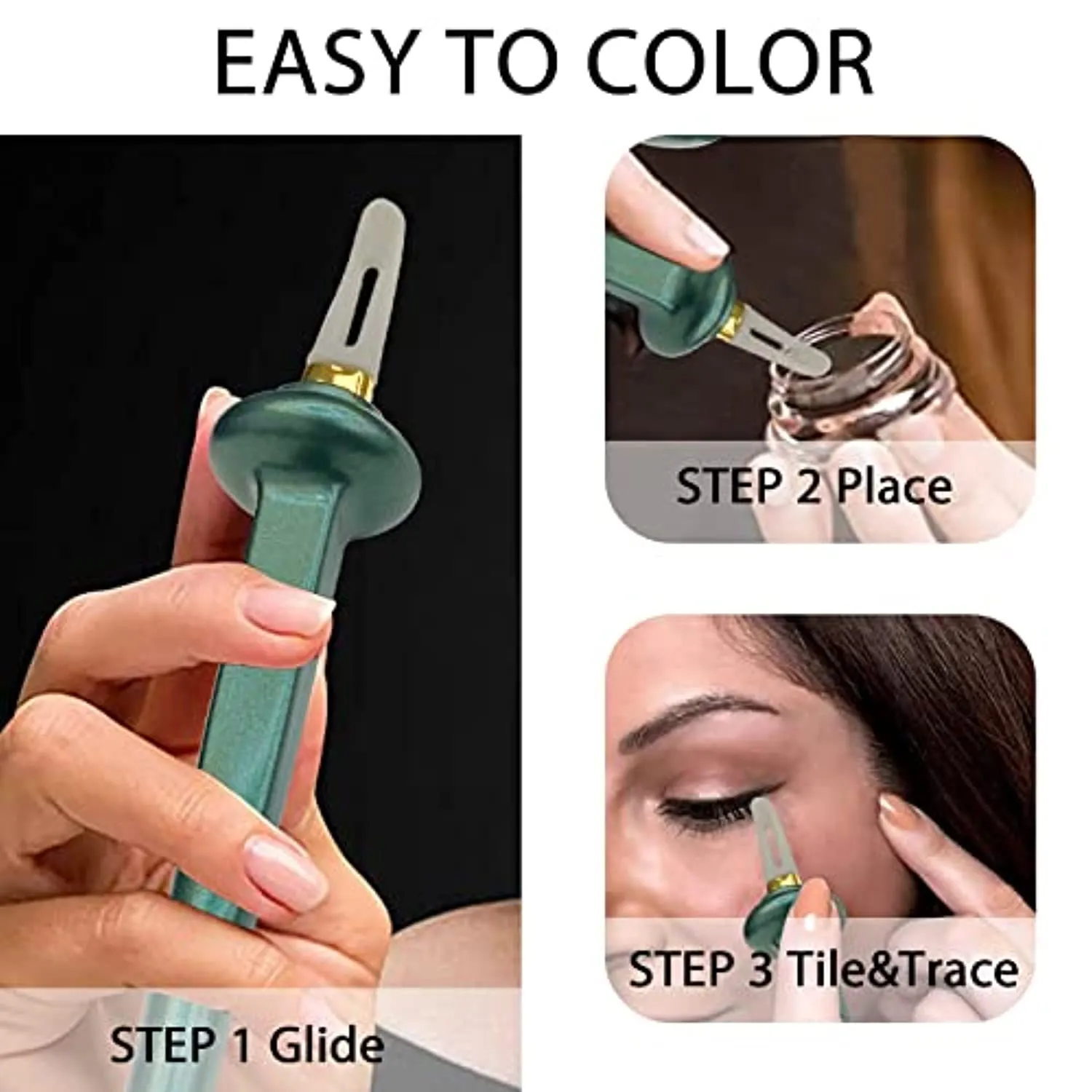 Black/Brown Silicone Eyeliner Tool Set Anti-shake Designlong-lasting Waterproof Eyeliner Guide Wand For Parkinson Patient Beginner