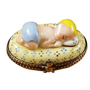 Blue Baby Sleeping limoges box