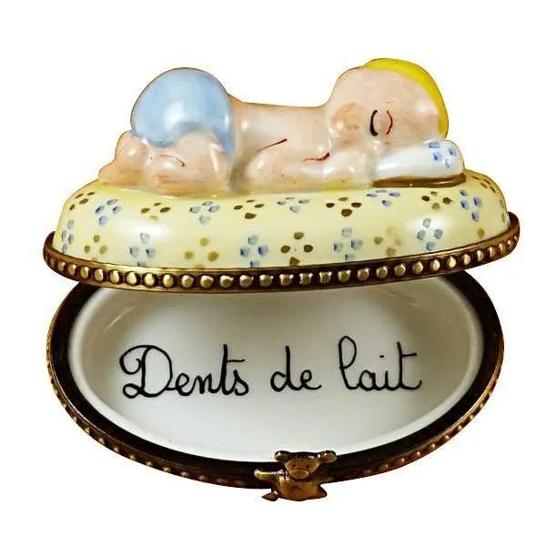 Blue Baby Sleeping limoges box
