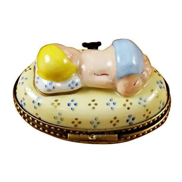 Blue Baby Sleeping limoges box