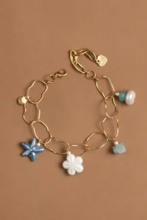 Blue Moonstone Charm Bracelet