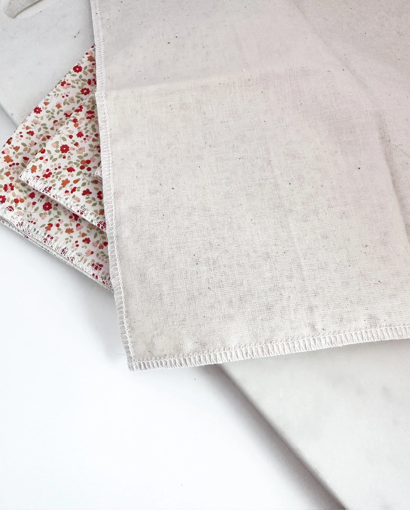 Blush and Apple Red Ditzy Floral Napkins