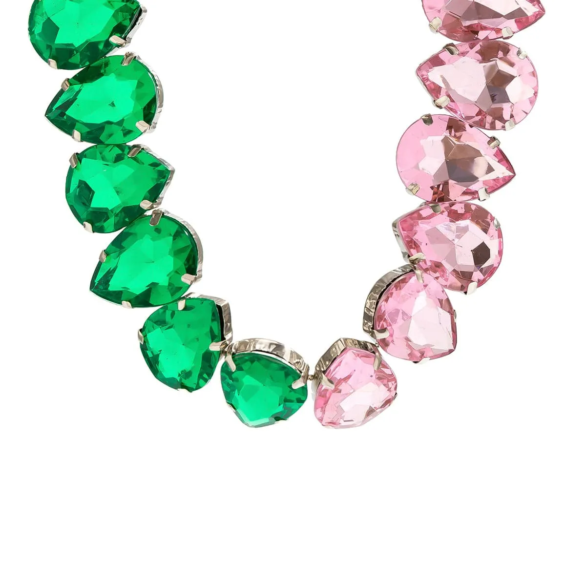 Boho Two Tone CZ Inlaid Waterdrop Choker Necklace