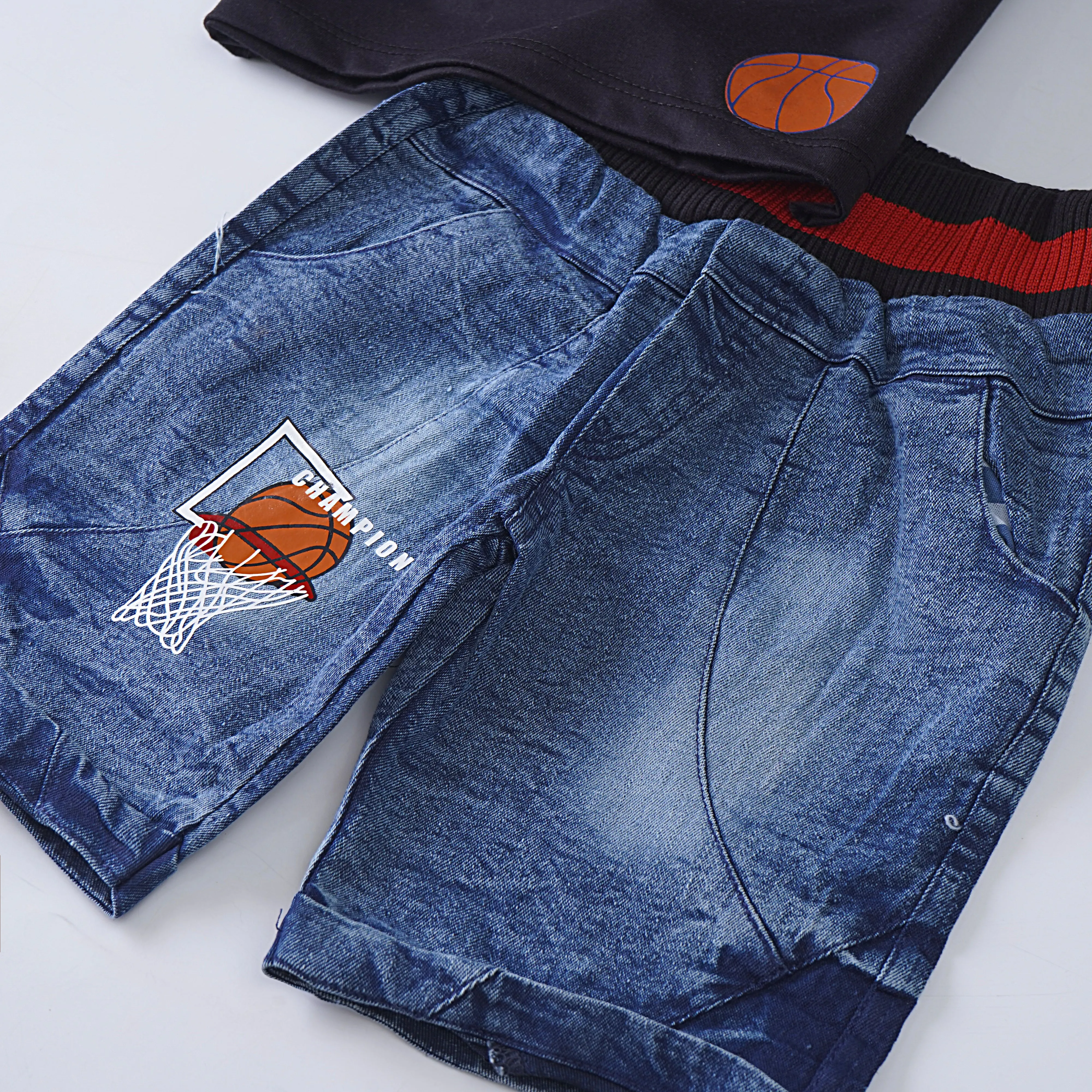 Boys Half Sleeves 2 Piece Suit (Basket-Ball)