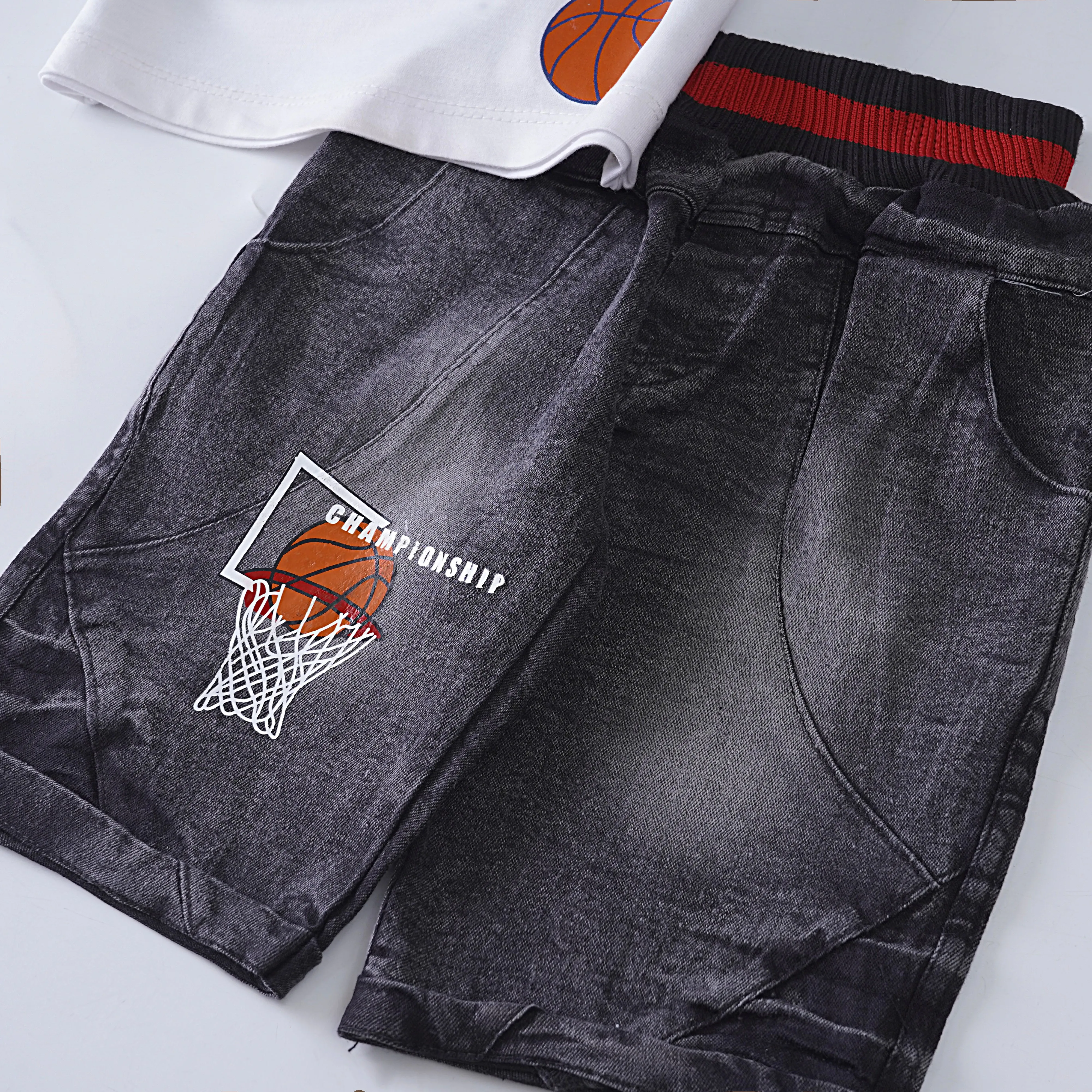 Boys Half Sleeves 2 Piece Suit (Basket-Ball)