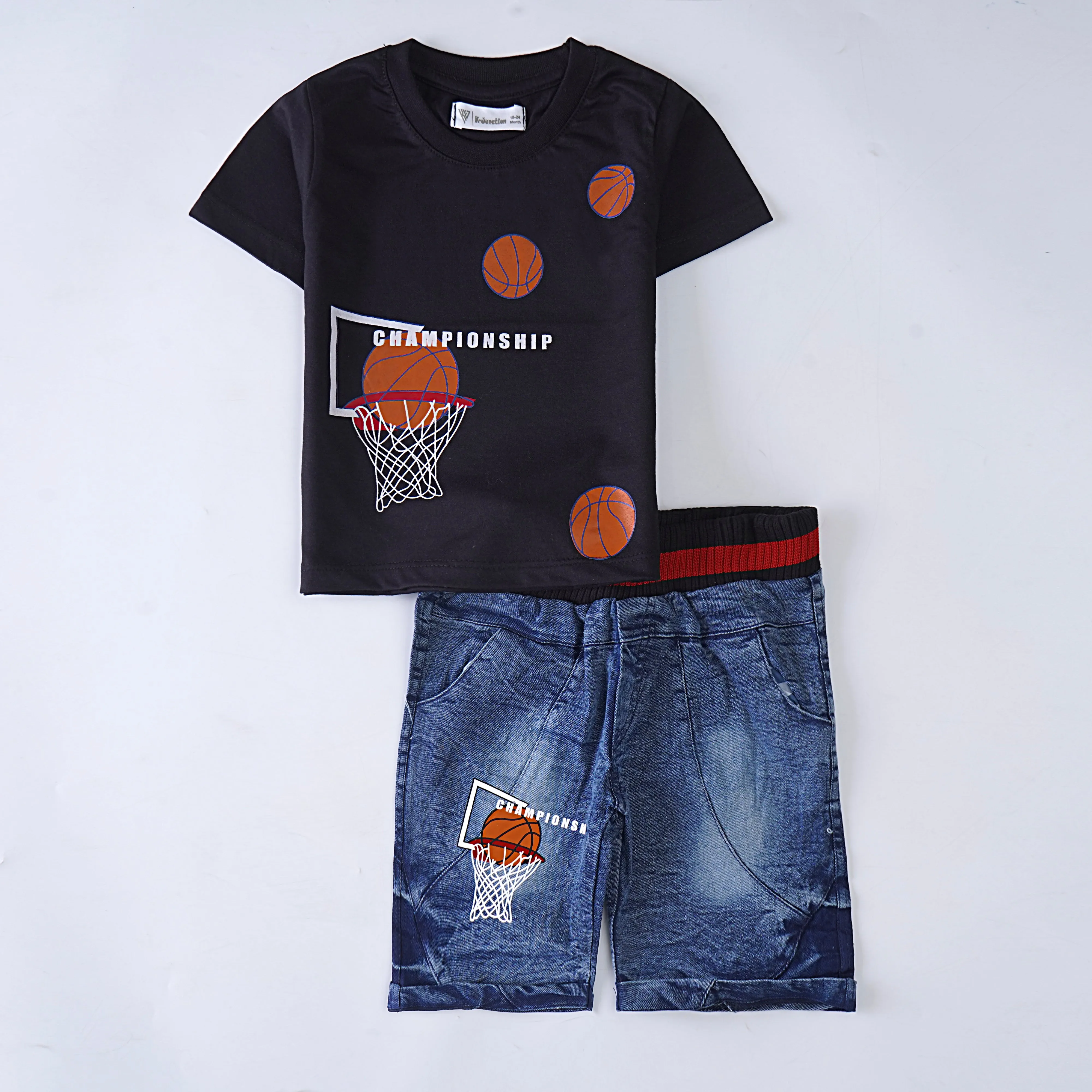Boys Half Sleeves 2 Piece Suit (Basket-Ball)