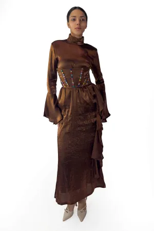 Bronze Ember Embellished Corset Dress