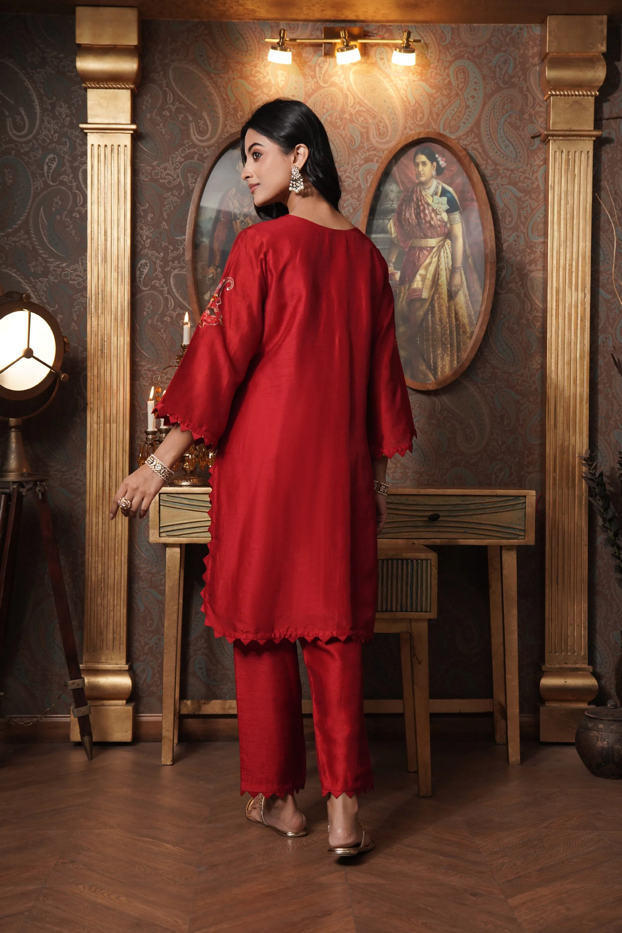 Burgundy Bliss Short Kurta and Pants