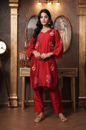 Burgundy Bliss Short Kurta and Pants