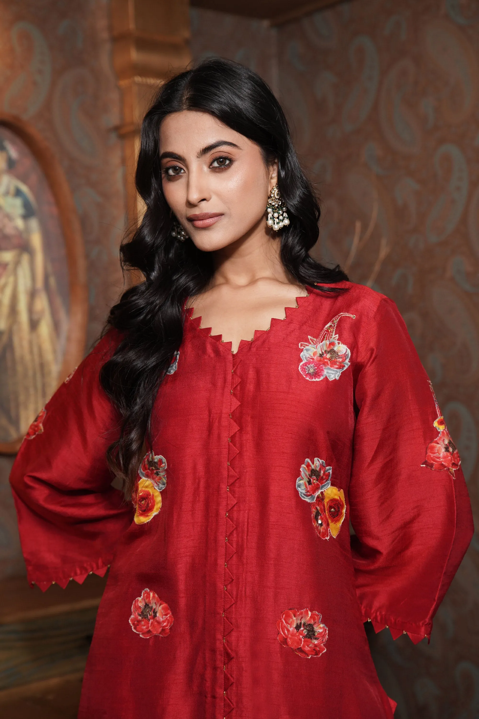 Burgundy Bliss Short Kurta and Pants