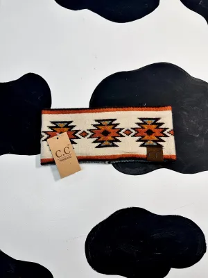 Burnt orange/ cream Aztec headband