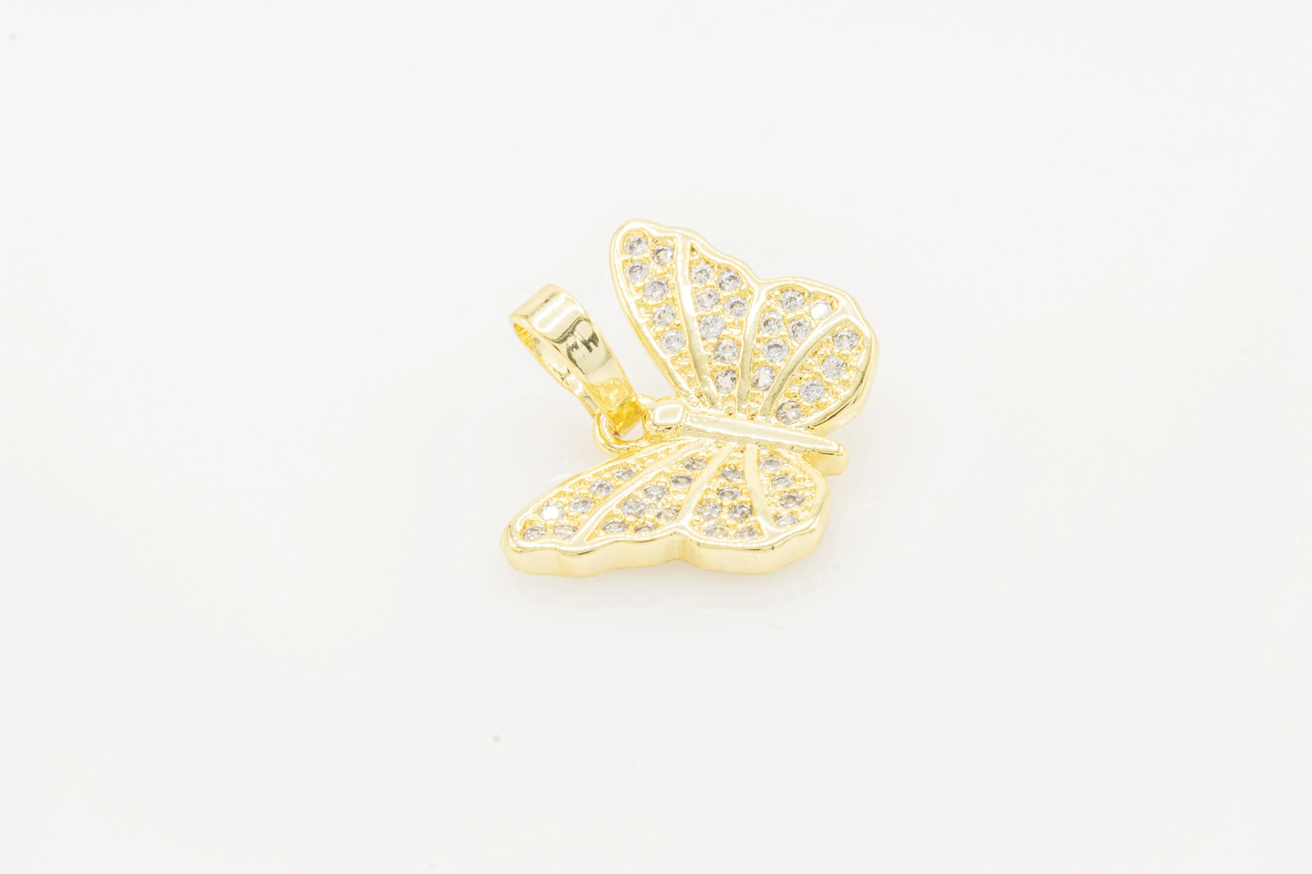 Butterfly 4 Cubic Zirconia Pendant 14K Gold Filled Women Jewelry