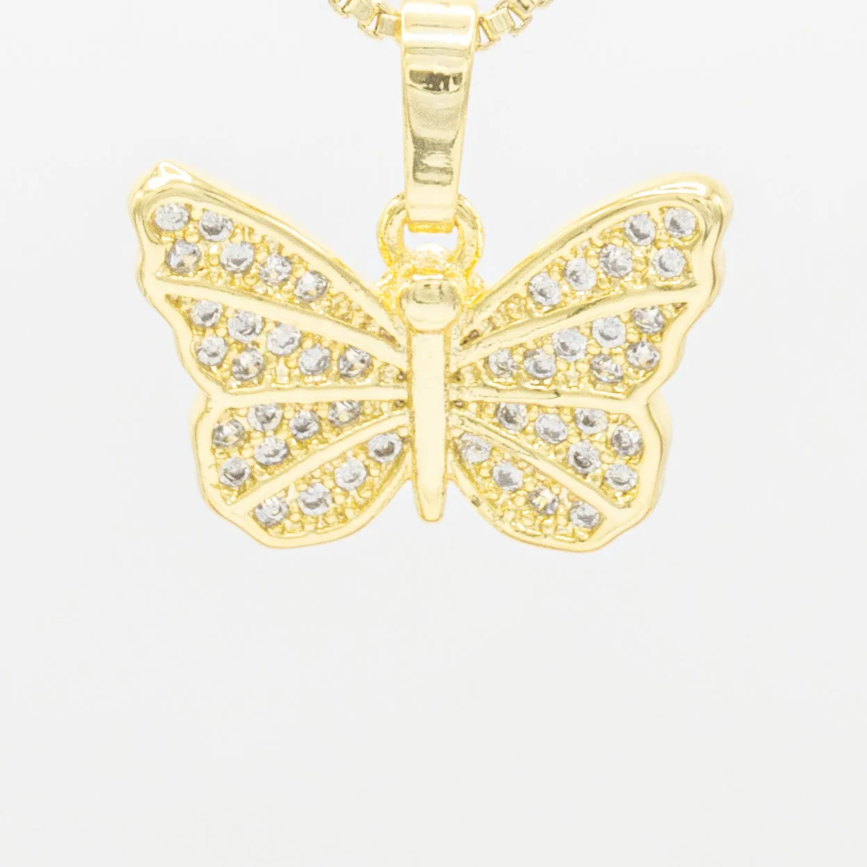 Butterfly 4 Cubic Zirconia Pendant 14K Gold Filled Women Jewelry
