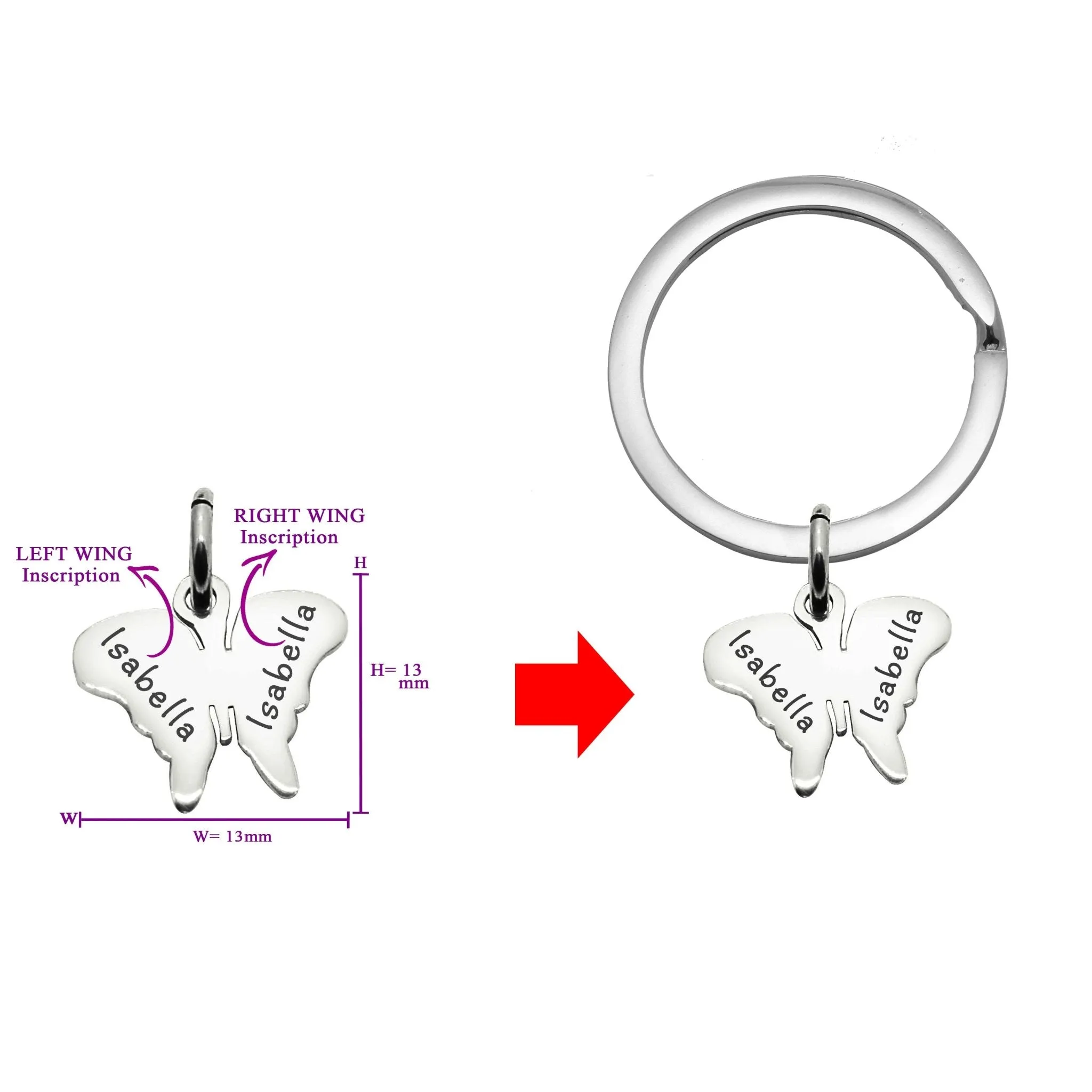Butterfly Charm for Keyring