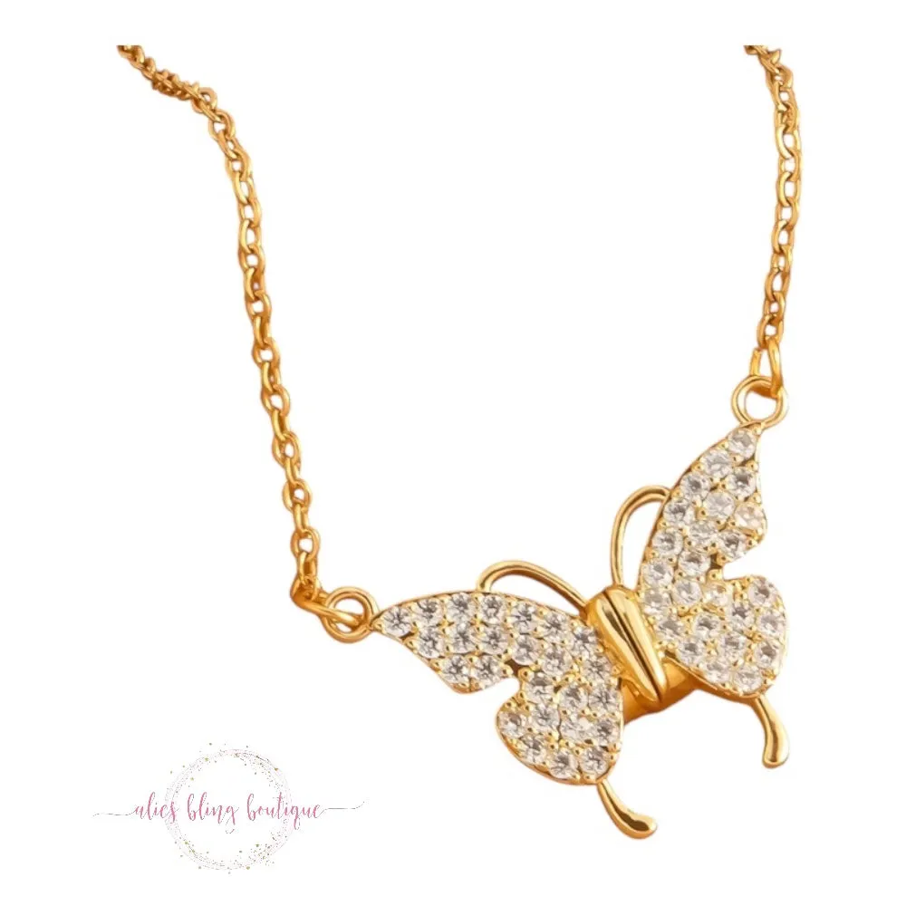 Butterfly Dream Necklace In Gold