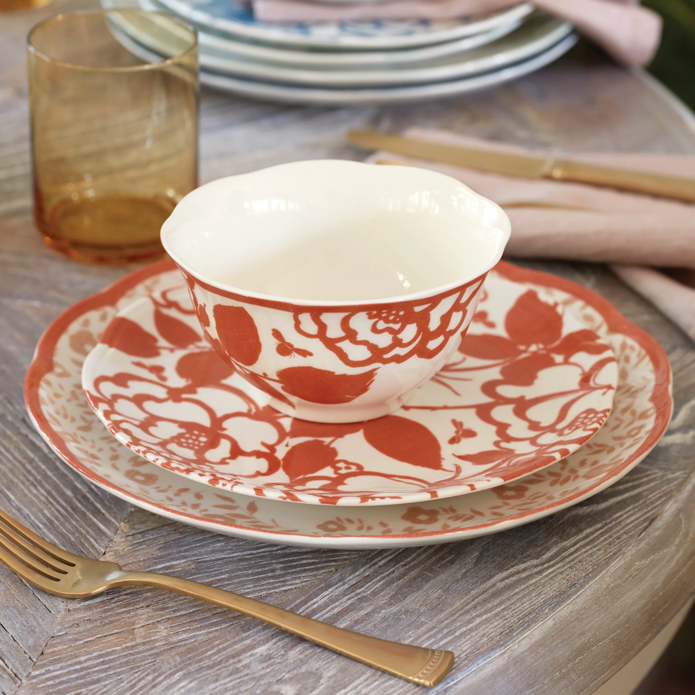 Butterfly Meadow Cottage 4-Piece Rice Bowls