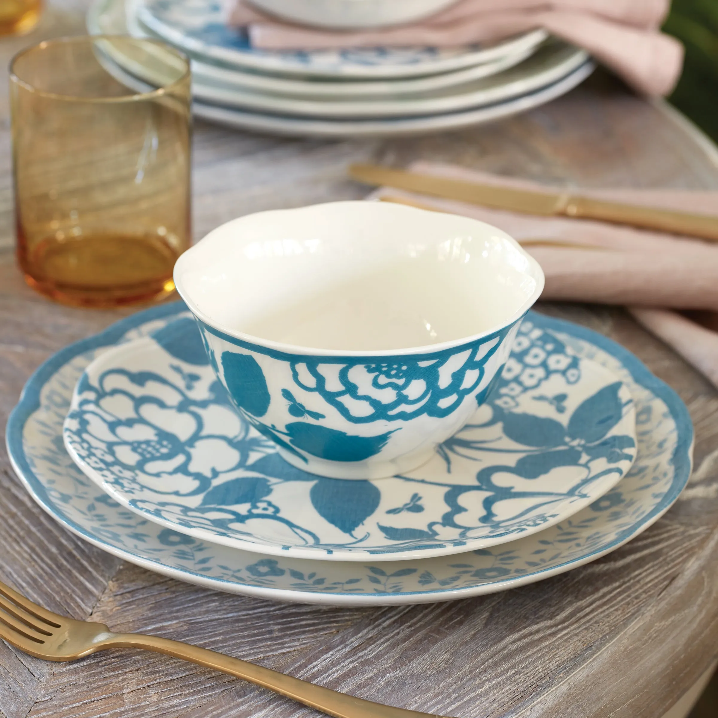 Butterfly Meadow Cottage 4-Piece Rice Bowls
