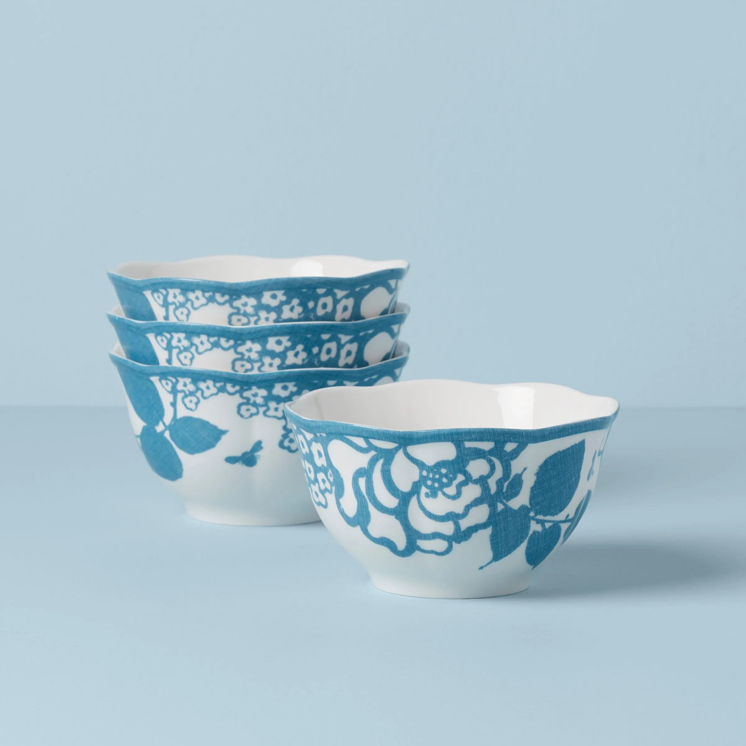 Butterfly Meadow Cottage 4-Piece Rice Bowls