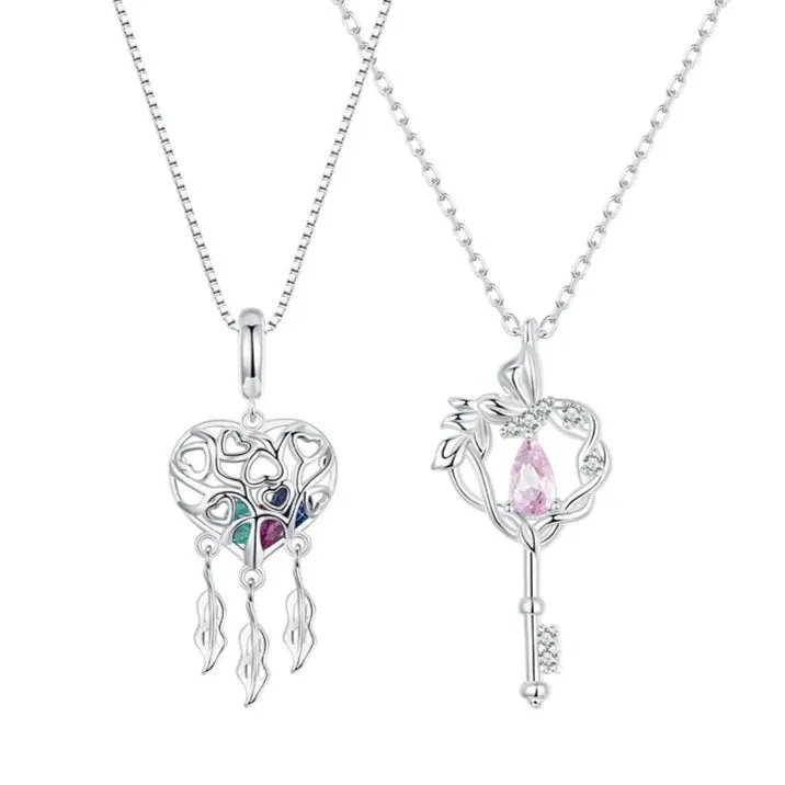 Butterfly Vine & Tree of Life Heart Shaped Dream Catcher Necklace