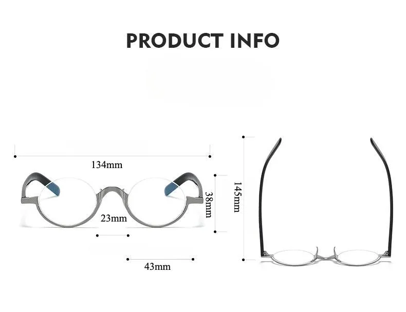 Caden Titanium Round Glasses Frame